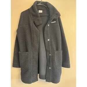 Columbia Black Women's Button Lined Heavyweight Long Jacket AL1333 Size M